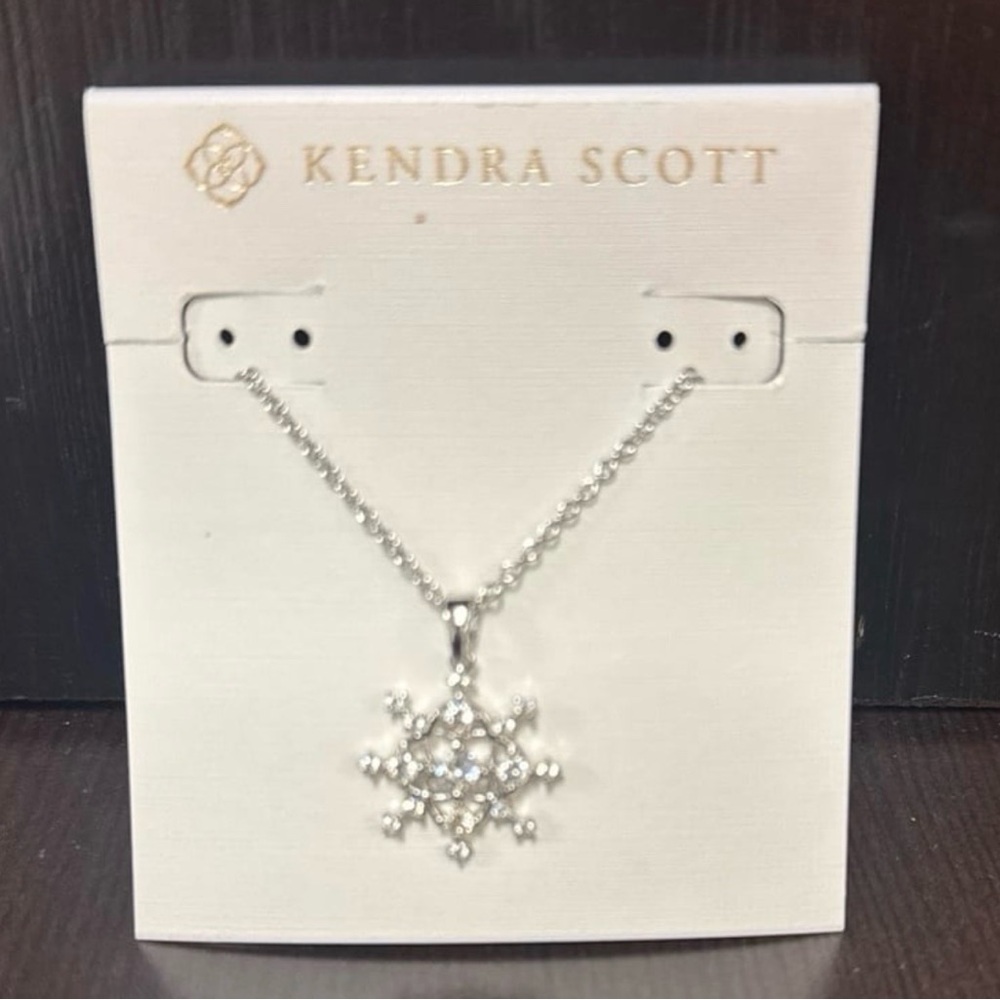 Kendra Scott Silver Snowflake Necklace 16” with Adjustable Chain-New